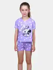 Конфетный детский домашний костюм-пижама с шортами для девочки