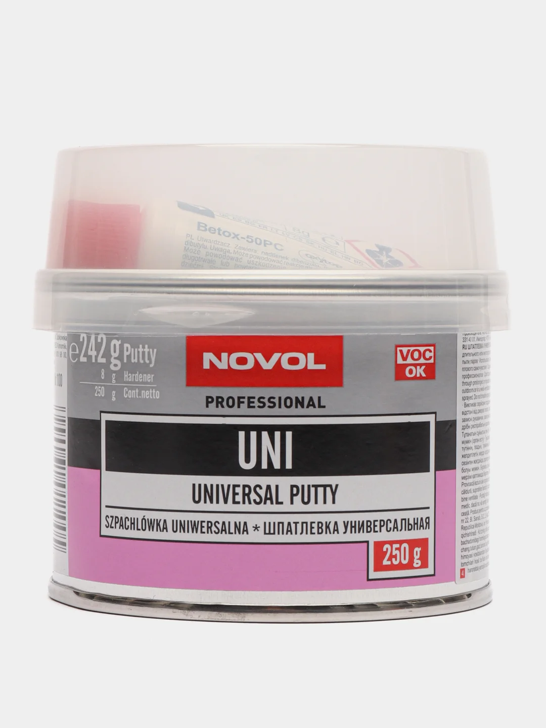 Шпатлевка Novol Uni, универсальная, 0,25 кг, арт. 1100