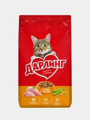 Сухой корм ДАРЛИНГ для взрослых кошек, с птицей и овощами, 760 г