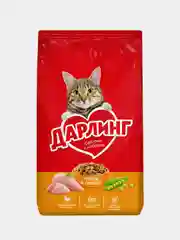 Сухой корм ДАРЛИНГ для взрослых кошек, с птицей и овощами, 760 г