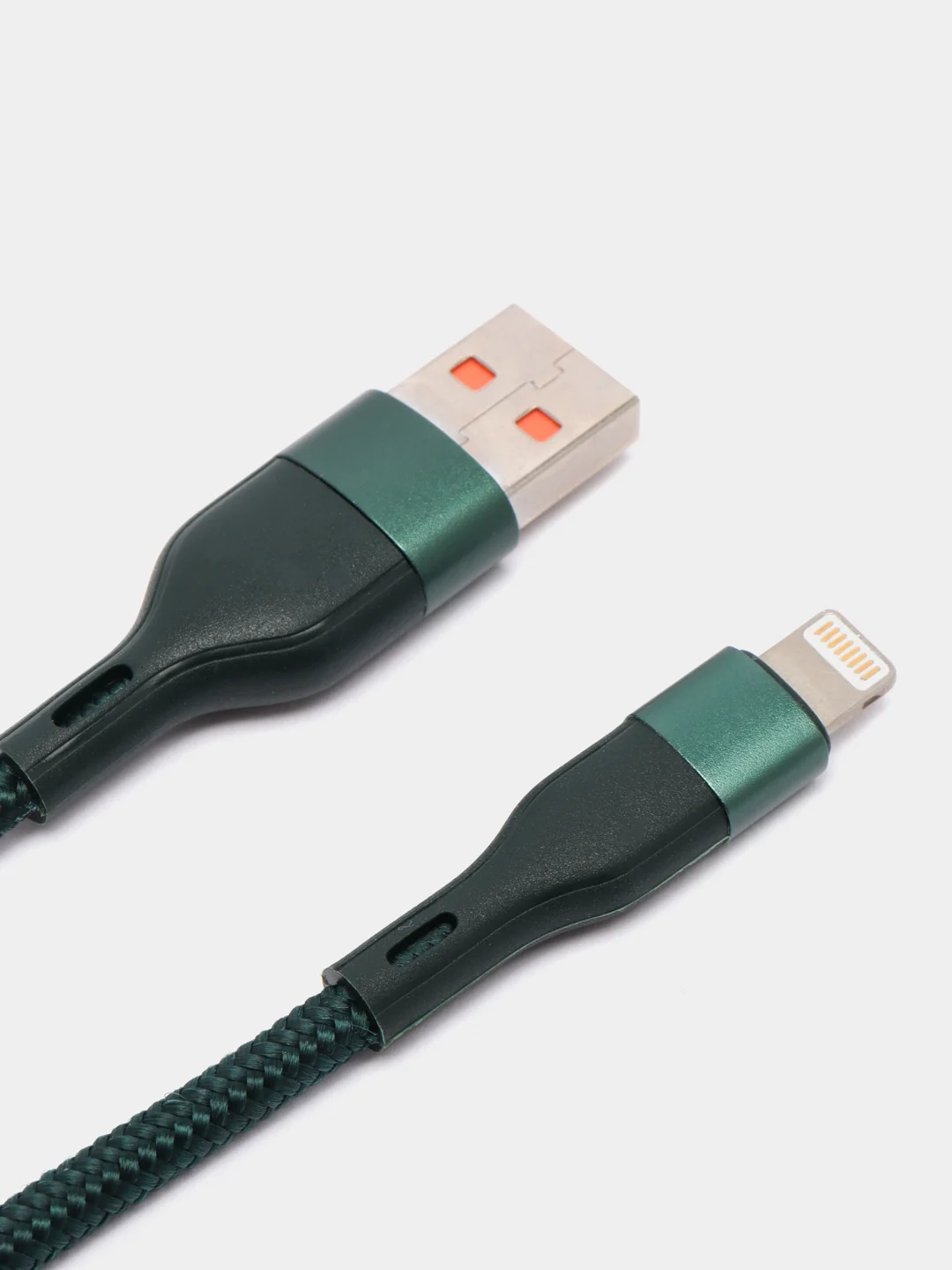 Зеленый кабель зарядный для iPhone lightning, нейлон, 1,2 м, Miccell VQ-D129