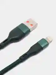 Зеленый кабель зарядный для iPhone lightning, нейлон, 1,2 м, Miccell VQ-D129