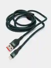 Зеленый кабель зарядный для iPhone lightning, нейлон, 1,2 м, Miccell VQ-D129