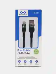 Зеленый кабель зарядный для iPhone lightning, нейлон, 1,2 м, Miccell VQ-D129