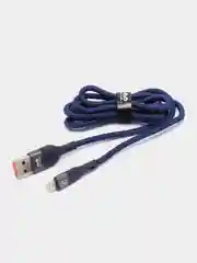 Зеленый кабель зарядный для iPhone lightning, нейлон, 1,2 м, Miccell VQ-D129