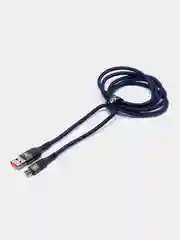 Синий кабель зарядный micro-USB, нейлон, 1,2 м, Miccell VQ-D129