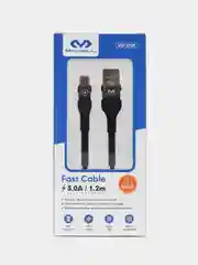 Синий кабель зарядный micro-USB, нейлон, 1,2 м, Miccell VQ-D129