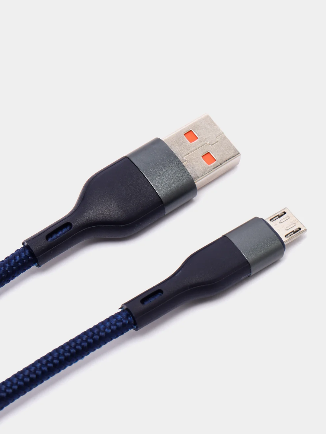 Синий кабель зарядный micro-USB, нейлон, 1,2 м, Miccell VQ-D129
