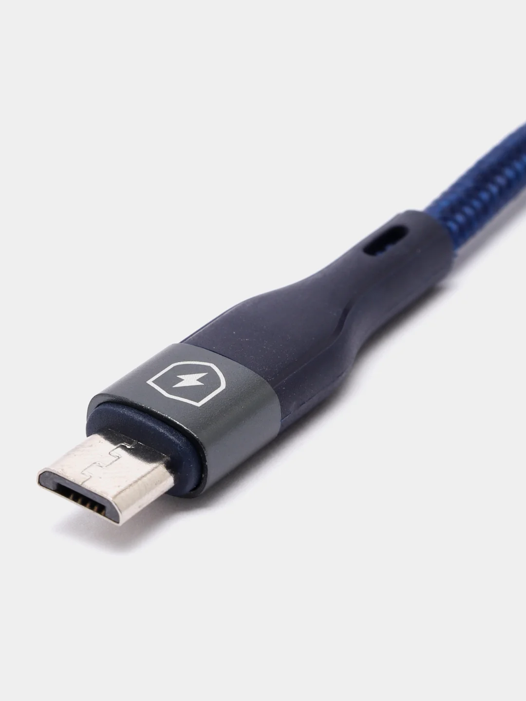 Синий кабель зарядный micro-USB, нейлон, 1,2 м, Miccell VQ-D129