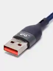 Синий кабель зарядный micro-USB, нейлон, 1,2 м, Miccell VQ-D129
