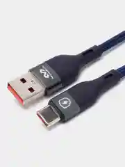 Синий кабель зарядный Type-C, нейлон, 1,2 м, Miccell VQ-D129