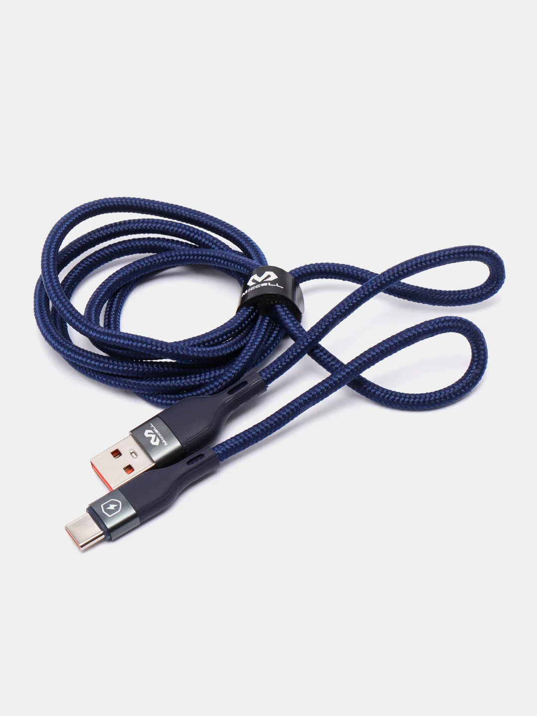 Синий кабель зарядный Type-C, нейлон, 1,2 м, Miccell VQ-D129