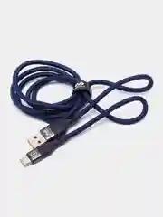 Синий кабель зарядный Type-C, нейлон, 1,2 м, Miccell VQ-D129