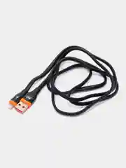 Черный кабель зарядный для iPhone lightning 1,2 м, Miccell VQ-D10, черный