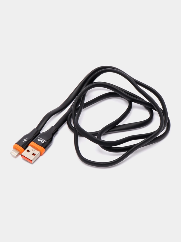Кабель зарядный для iPhone lightning 1,2 м, Miccell VQ-D10, черный