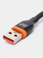Черный кабель зарядный для iPhone lightning 1,2 м, Miccell VQ-D10, черный