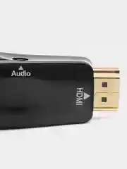 Черный портативный адаптер переходник конвертер HDMI - VGA с аудио выходом 3,5 mm