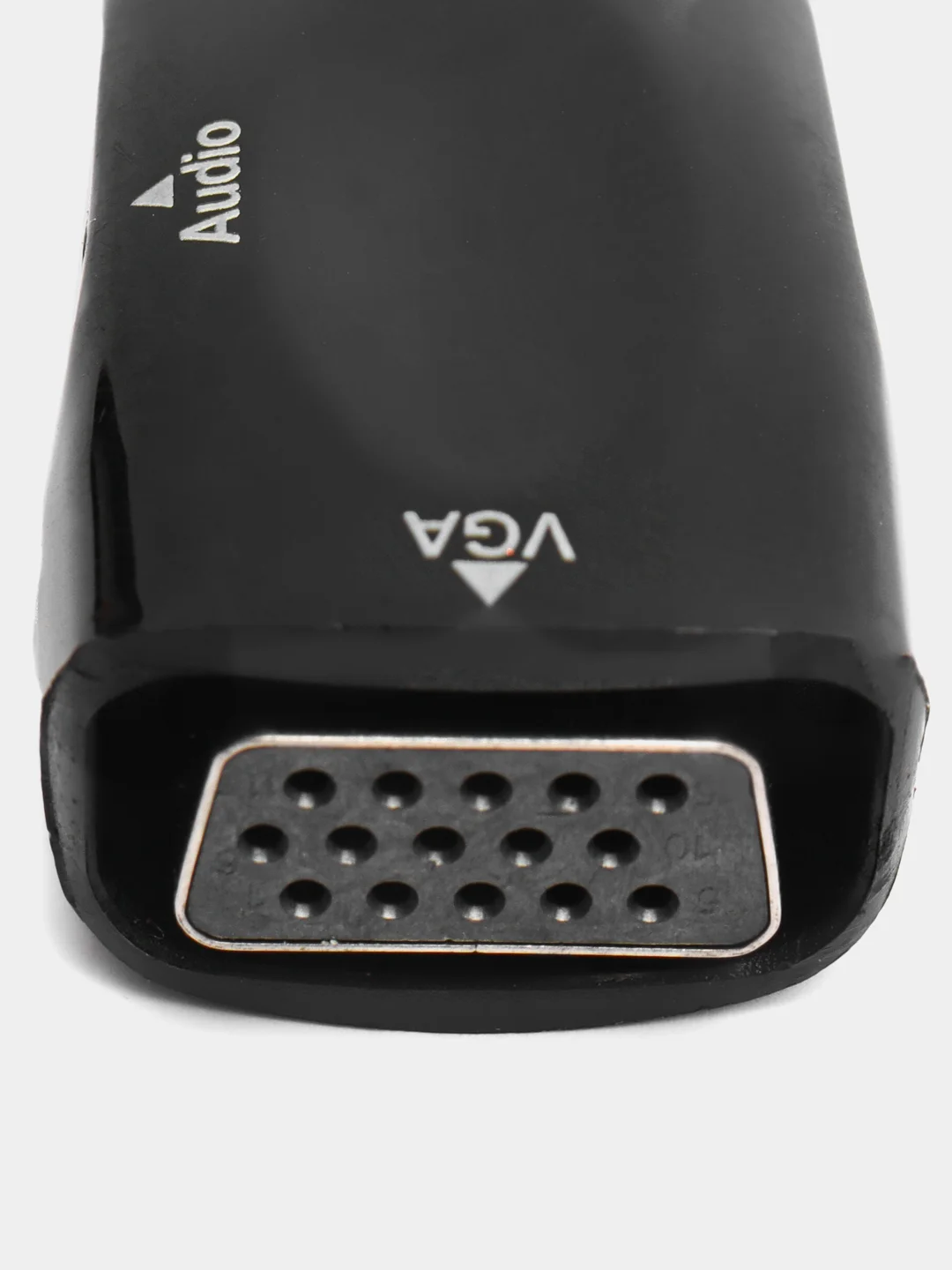 Черный портативный адаптер переходник конвертер HDMI - VGA с аудио выходом 3,5 mm