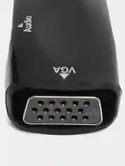 Черный портативный адаптер переходник конвертер HDMI - VGA с аудио выходом 3,5 mm