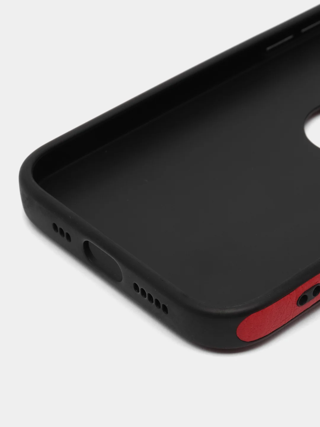 Красный чехол для iPhone 14 / 11 / 12 / 13 Pro Max Plus кожаный на айфон про макс