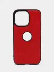 Красный чехол для iPhone 14 / 11 / 12 / 13 Pro Max Plus кожаный на айфон про макс