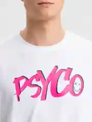 Белый футболка оверсайз, с принтом, унисекс (PSYCO, Got money)