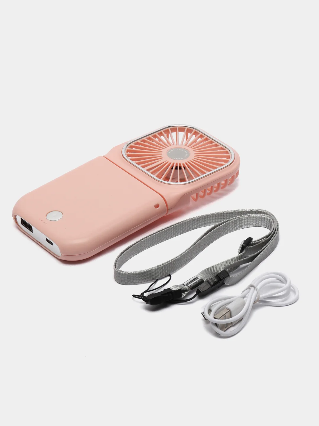 Розовый вентилятор портативный, ручной, настольный, карманный, Powerbank