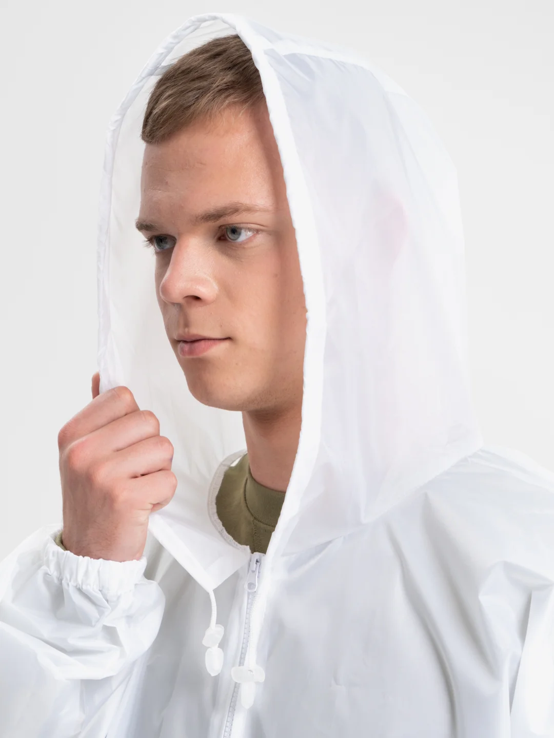 Белый дождевик мужской, женский, унисекс Rainman Zip, белый