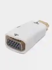 Белый портативный адаптер переходник конвертер HDMI - VGA с аудио выходом 3,5 mm