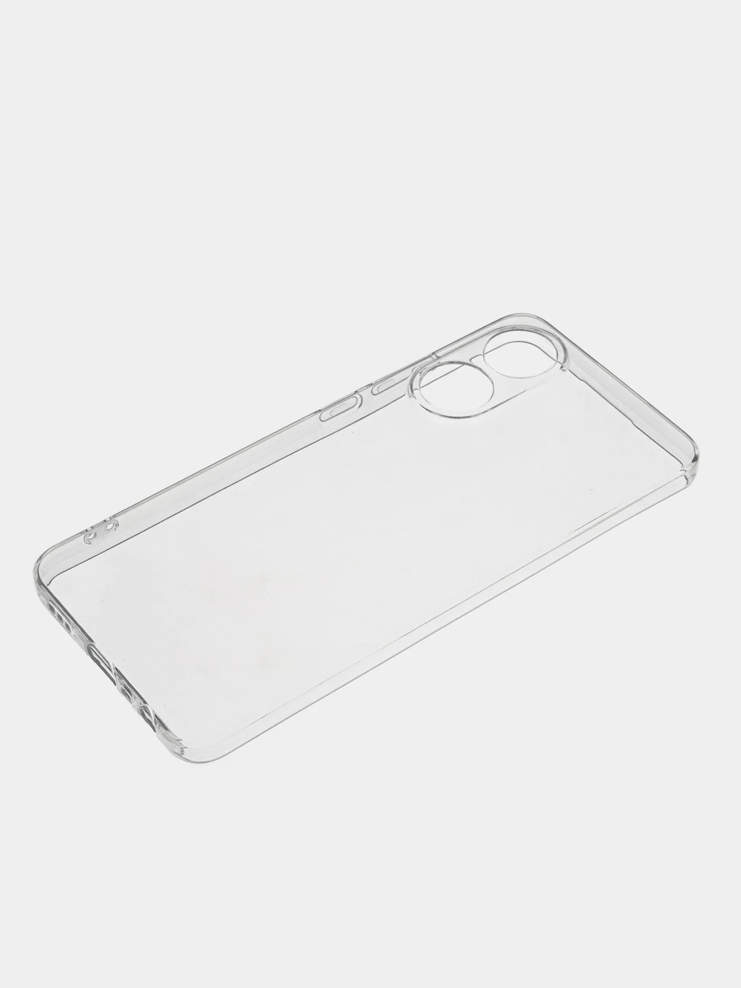 Молочный противоударный чехол для OPPO A78 силиконовый ROSCO с бортиком, защитой камер, прозрачный