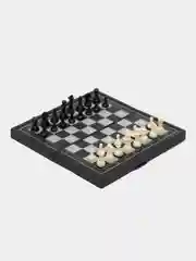 Игра настольная "Шахматы 3 в 1", магнитная доска, 20*20 см, чёрно-белые