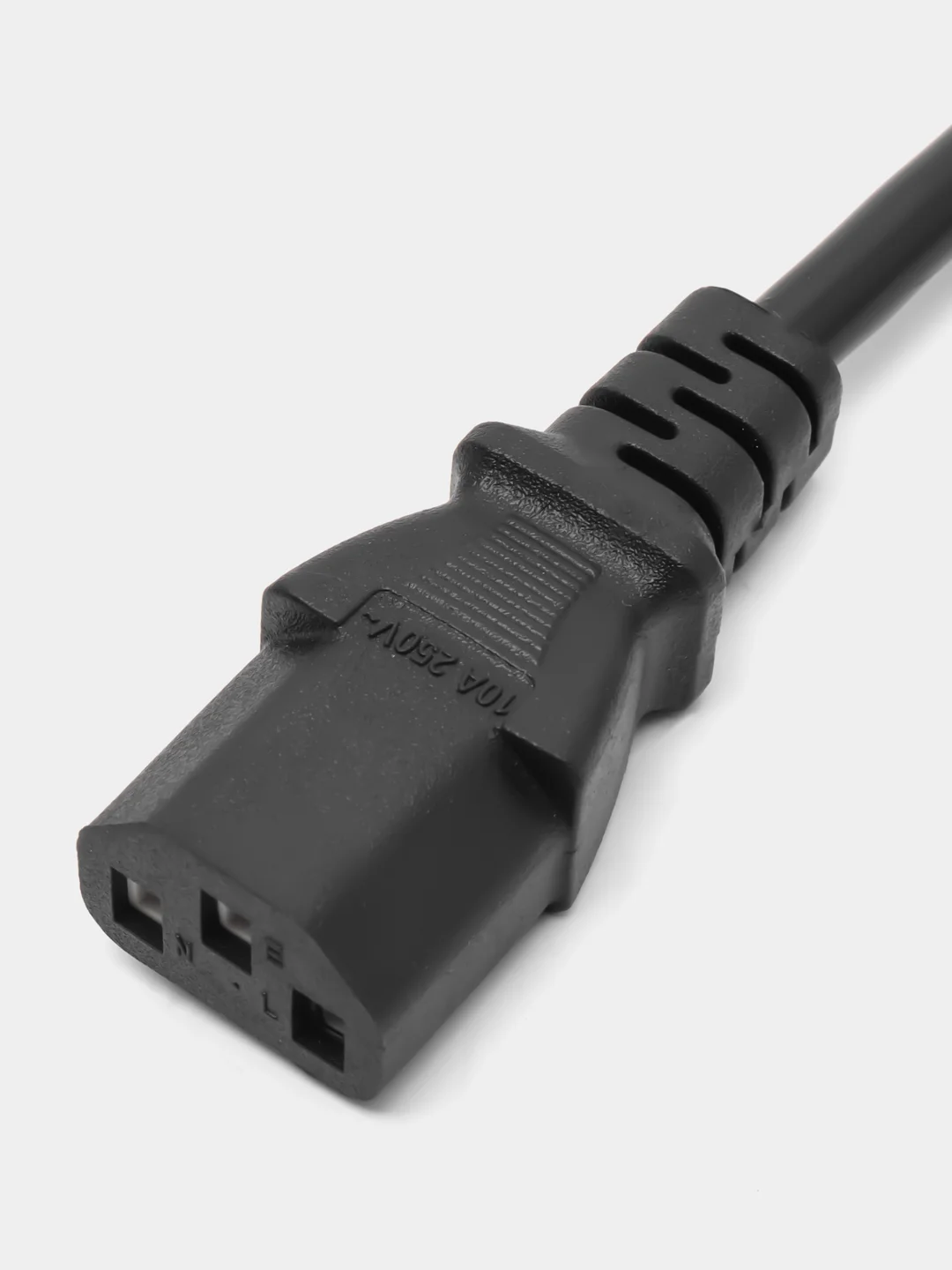Черный сетевой шнур SCZ, вилка угловая CEE7/7 - гнездо прямое IEC C13, 1,8 м