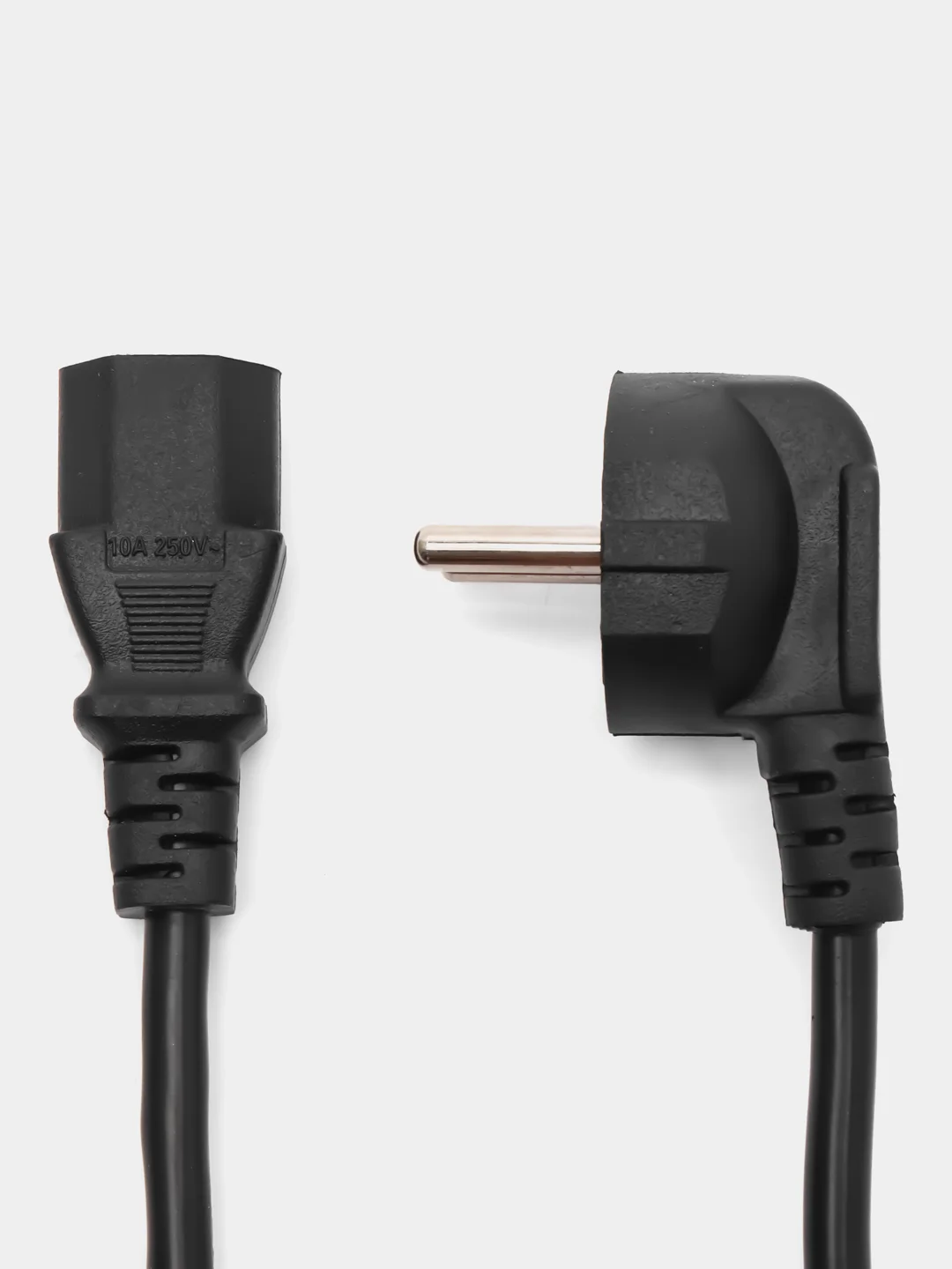 Черный сетевой шнур SCZ, вилка угловая CEE7/7 - гнездо прямое IEC C13, 1,8 м