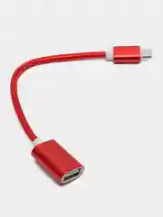 Красный otg переходник micro USB-USB, отг, адаптер, юсб для телефона и планшета