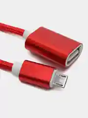 Красный otg переходник micro USB-USB, отг, адаптер, юсб для телефона и планшета