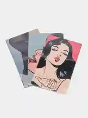 Багровый наклейки, набор стикеры с аниме, девушки "Манга, хентай, вайфу 18+", стикерпак 50 шт