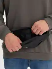 Черный мужская сумка через плечо, на пояс