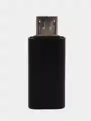Черный адаптер переходник с USB Type - C (мама) на micro USB (папа)