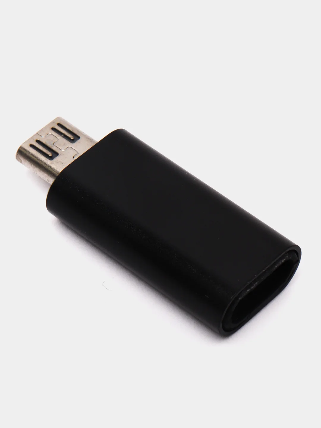 Черный адаптер переходник с USB Type - C (мама) на micro USB (папа)