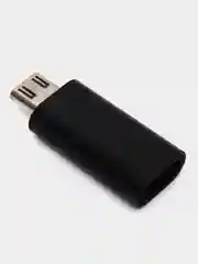 Черный адаптер переходник с USB Type - C (мама) на micro USB (папа)
