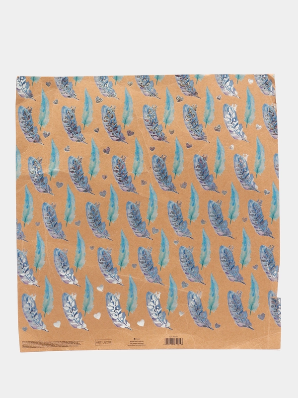 Бумага для скрапбукинга крафтовая, с фольгированием, 30,5 x 32 см