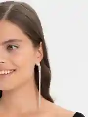 Серьги вечерние длинные со стразами
