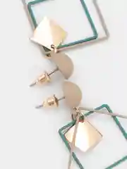 Зеленый женские серьги "Ромбы", 3 цвета