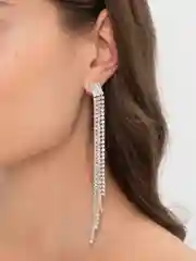 Серьги длинные со стразами