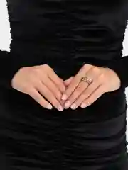 Зеленый комплект украшений Серьги и кольцо с крупным камнем