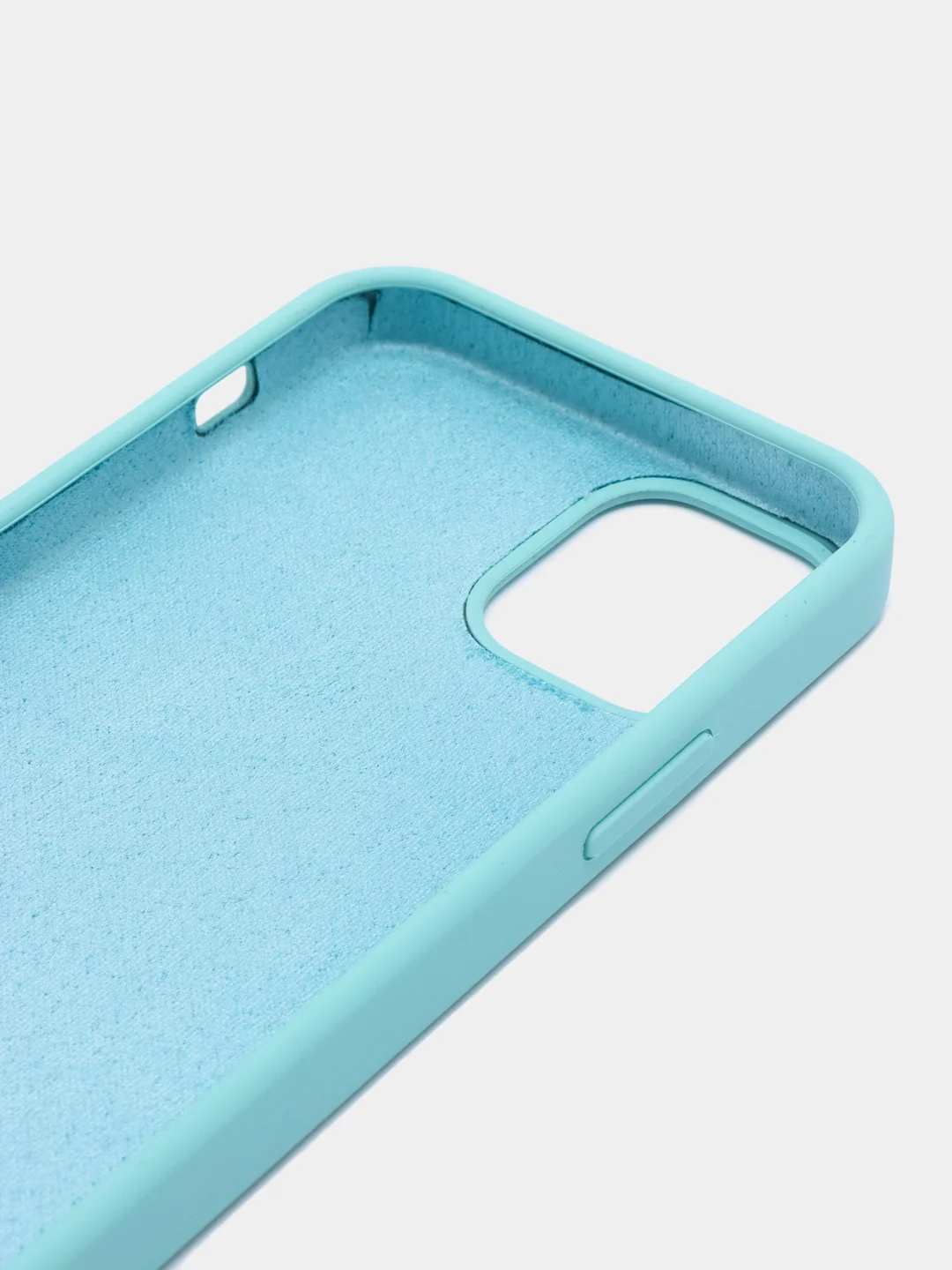 Мятный чехол Apple iPhone 12 mini (5.4") silicone case силиконовый с закрытым низом бархат внутри