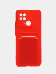 Алый чехол для Xiaomi Redmi 10C / Poco C40, Сяоми Редми 10С силиконовый, с карманом для карты