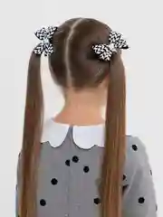 Черный школьные бантики для волос на резинках, ручная работа, 2 шт