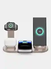 Пудровый беспроводная зарядка, док-станция для iPhone, Android, iWatch и AirPods