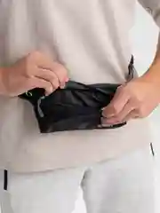 Черный сумка поясная, через плечо, унисекс